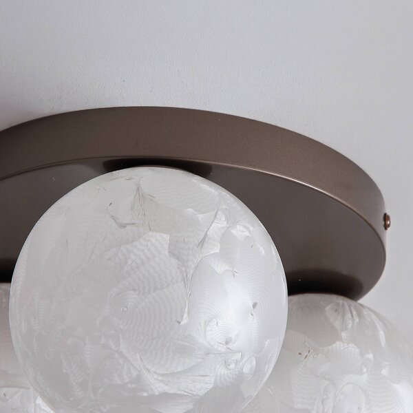 Searchlight Plafoniera soffitto Frosty, dimmerabile, Bianco / Opale, Soggiorno / Sala da pranzo, Metallo, Plafoniera