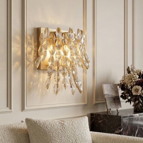 Searchlight Applique da parete Monarch, dimmerabile, Ottone / Oro, Soggiorno / Sala da pranzo, Metallo, Applique