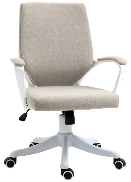Vinsetto Sedia Moderno da Ufficio Ergonomica con Altezza Regolabile e Funzione Dondolo, Seduta Imbottita, 62x69x92-100cm, Beige | Aosom Italy