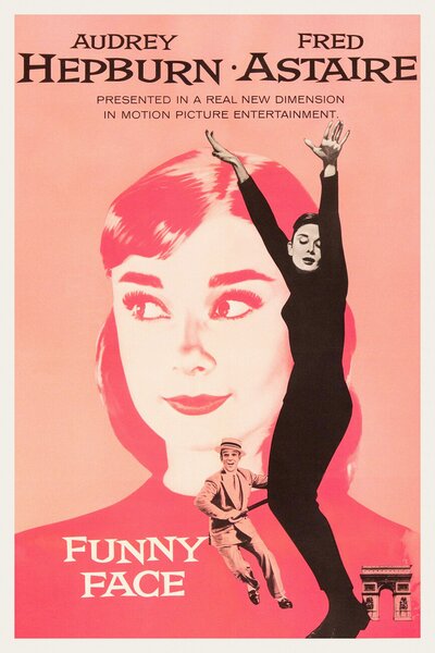 Stampa artistica Funny Face Audrey Hepburn Fred Astaire Retro Movie, (26.7 x 40 cm)