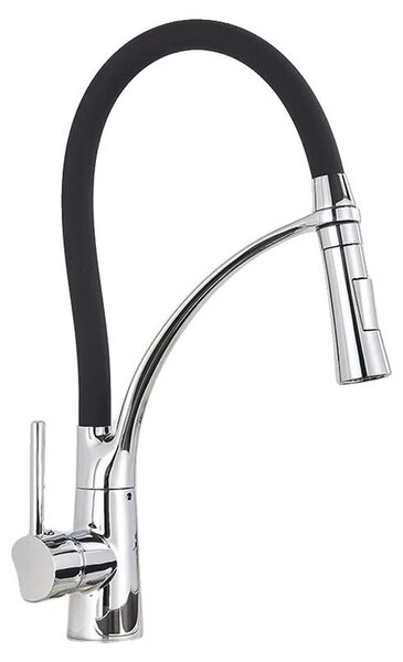 Rubinetto per lavello da cucina, design estraibile, struttura robusta in ottone, finitura cromata