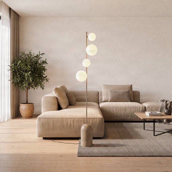 Lampada da terra Etno LP4 EMIBIG LIGHTING, Crema / Ambra, Soggiorno / Sala da pranzo, Vetro, Moderno, Lampada da terra