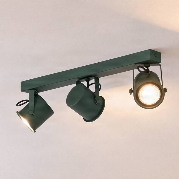 Faretto da soffitto Canico, a 3 luci, verde Canico Argon, dimmerabile, Verde, Soggiorno / Sala da pranzo, Metallo, Moderno, Faretto alogeno