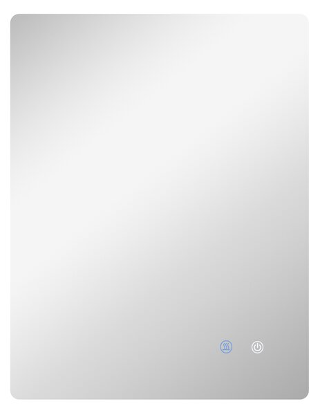 Kleankin Specchio Bagno con Luci LED Regolabili, Interruttori Touch e Funzione Antiappannamento, 70x50 cm