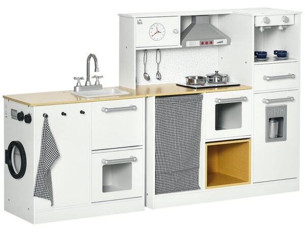 HOMCOM Cucina Giocattolo per Bambini 3-6 Anni con Utensili Luci e Suoni in MDF e PP Divertente e Istruttiva per Gioco di Ruolo|Aosom