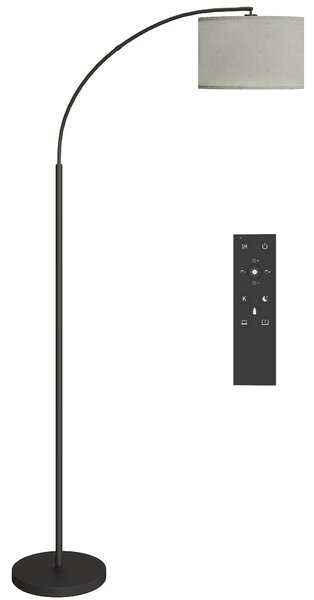 HOMCOM Lampada da Terra LED Regolabile con Telecomando, 11 Temperature e 11 Luminosità, Timer 1H, Girevole, Nero | Aosom Italy