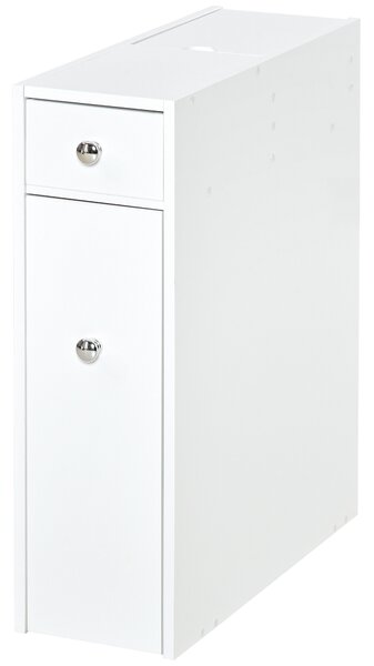 Homcom Mobiletto Armadietto Cassetti Scorrevoli Moderno da Bagno in MDF 17 x 48 x 58cm Bianco