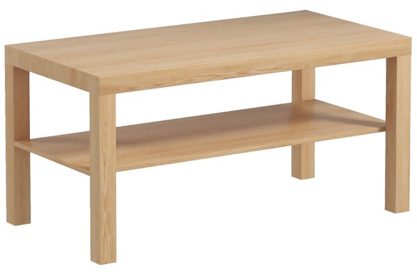 HOMCOM Tavolino da Salotto Rettangolare con Ampio Ripiano, 90×45×44.5 cm, Legno Naturale | Aosom Italy