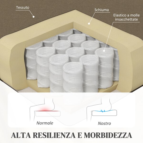 HOMCOM Poltrona sdraiata a 160° con Poggiapiedi in Tessuto, Sedia Manualmente Reclinabile Relax, Beige | Aosom Italy