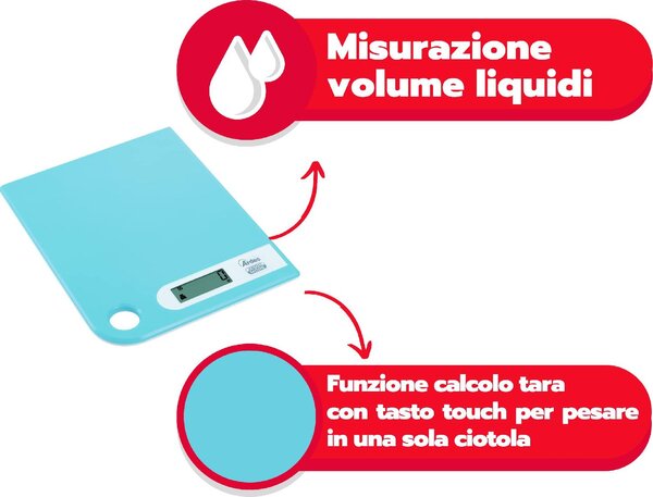 Ardes Bilancia da Cucina Digitale Elettronica Portata Massima 5 Kg colore Azzurro - AR1PA1/Z