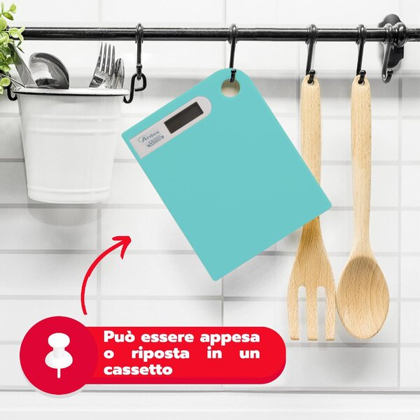 Ardes Bilancia da Cucina Digitale Elettronica Portata Massima 5 Kg colore Azzurro - AR1PA1/Z