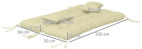 Outsunny Set 4 Cuscini da Giardino per Schienale e Seduta con Imbottitura, in Poliestere, Crema | Aosom Italy