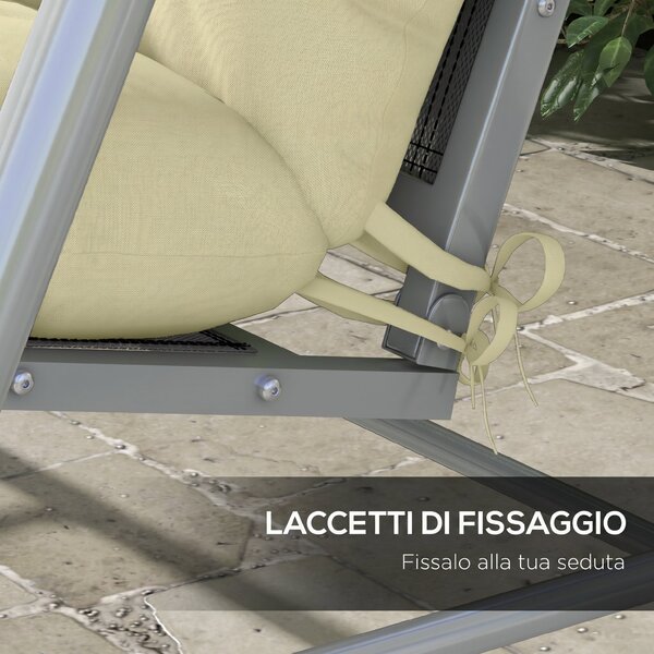 Outsunny Set 4 Cuscini da Giardino per Schienale e Seduta con Imbottitura, in Poliestere, Crema | Aosom Italy