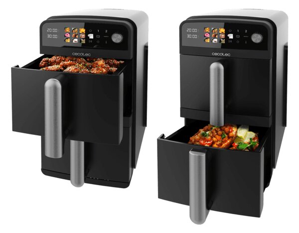 Cecotec Friggitrice ad Aria 10 Litri con Doppio Cestello (5+5) Potenza 2400W con Termostato Regolabile colore Nero Cecofry DuoLevel 10000 - A01_EU0
