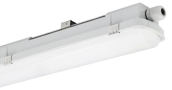 Sylvania Lampada convessa a LED RESISTO, grigio chiaro, 150 cm, 42 W, 840 IP66 RESISTO, Alluminio / Grigio / Zincato, Plastica, Plafoniera