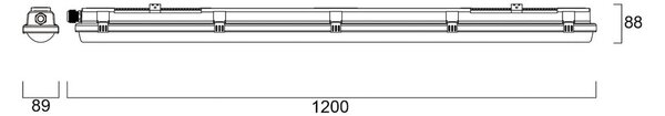 Sylvania Lampada convessa a LED RESISTO, grigio chiaro, 120 cm, 17 W, 840 IP66 RESISTO, Alluminio / Grigio / Zincato, Plastica, Plafoniera