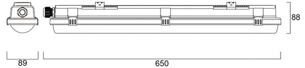 Sylvania Lampada convessa a LED RESISTO, grigio chiaro, 65 cm, 15 W, 840, IP66 RESISTO, Alluminio / Grigio / Zincato, Plastica, Plafoniera