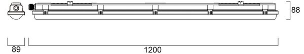 Sylvania Lampada convessa a LED con sensore RESISTO, grigia, 120 cm, 34 W, 840 lm, IP66 RESISTO, Alluminio / Grigio / Zincato, Plastica, Plafoniera