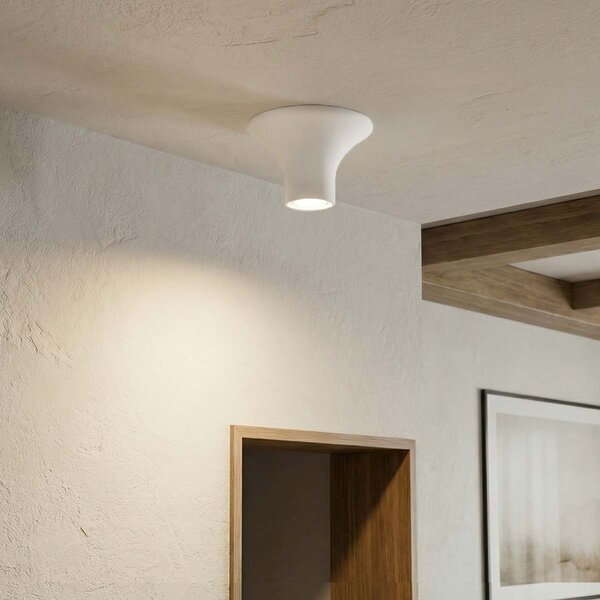 Plafoniera Ø167x90mm GU10 in Gesso Pitturabile Rotonda
