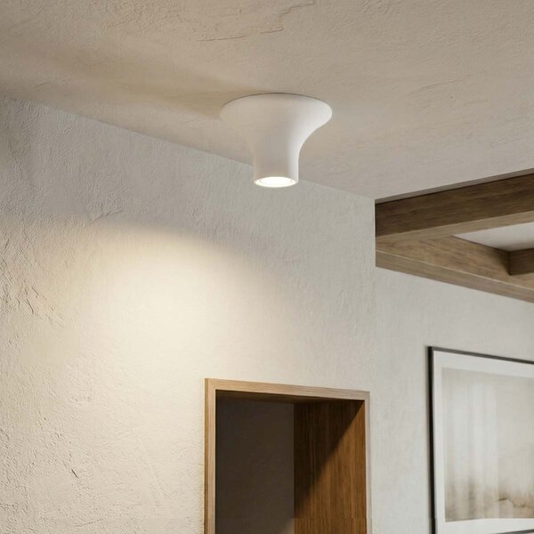 Plafoniera Ø167x90mm GU10 in Gesso Pitturabile Rotonda