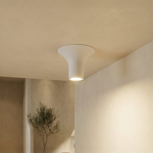 Plafoniera Ø167x130mm GU10 in Gesso Pitturabile Rotonda