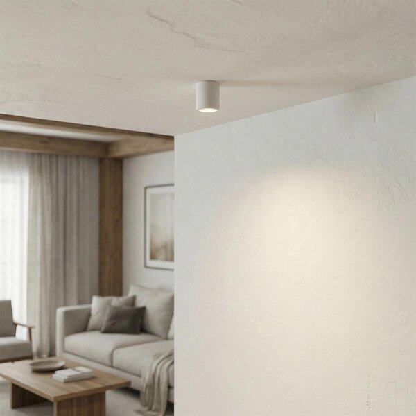 Plafoniera Ø70 x 70mm GU10 in Gesso Pitturabile Cilindrica