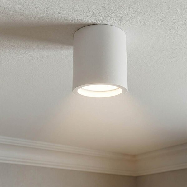 Plafoniera Ø70 x 70mm GU10 in Gesso Pitturabile Cilindrica