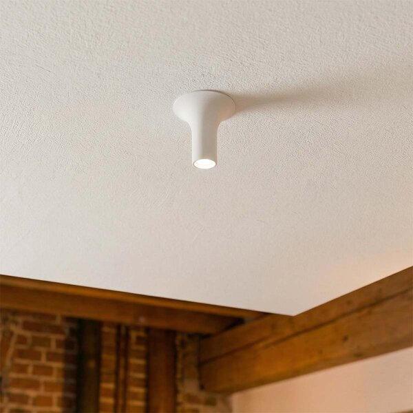 Plafoniera Ø167x170mm GU10 in Gesso Pitturabile Rotonda