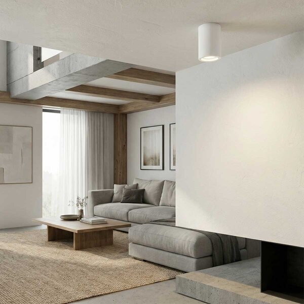 Plafoniera Ø70 x 110mm GU10 in Gesso Pitturabile Cilindrica