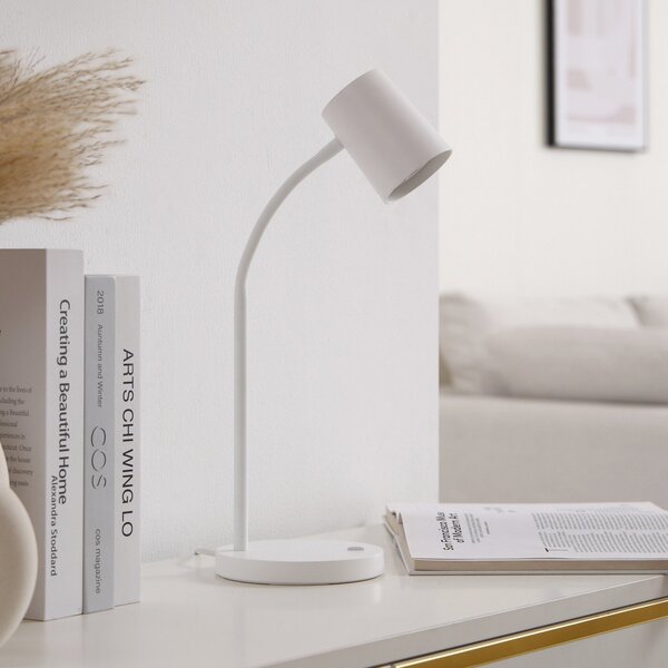 Lampade da tavolo Lindby, Radka, Bianco, Studio / Ufficio, Plastica, Moderno