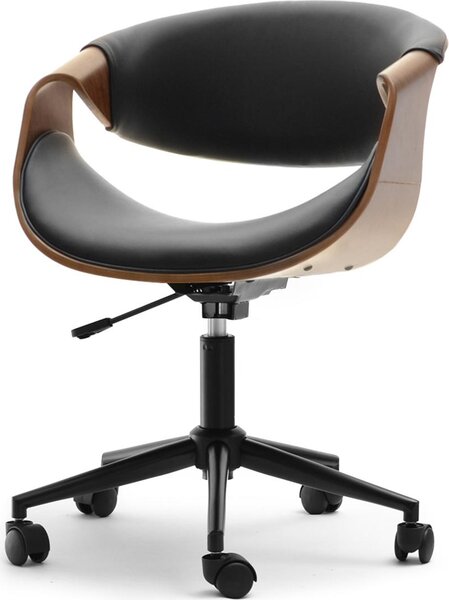 Sedia girevole di design ENIGER - noce / nero