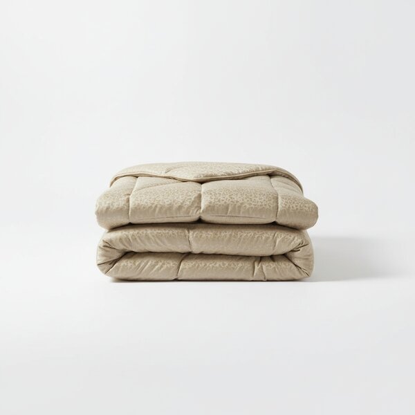 Trapunta In Raso Jacquard Frame Matrimoniale - 270X260 Trussardi Moderno Ivory Caleffi