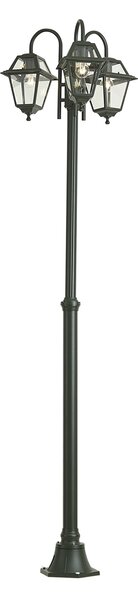 Lanterna da esterno classica verde scuro 235 cm 3 luci IP44 - Berta