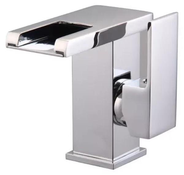 Rubinetteria per bagno - Rubinetto per lavabo - Luce LED RGB - Montaggio a filo - Corpo in metallo - Nucleo della valvola in acciaio inossidabile - Argento