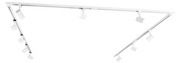 Sistema di illuminazione a binario monofase Smart con 10 faretti bianchi con Wifi GU10 - Iconic Jeana