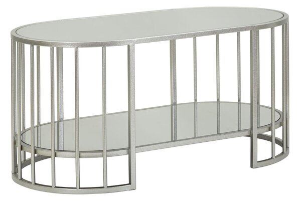 Tavolo da caff� SMIME design elegante con doppio piano effetto marmo dimensioni 90x90x 45 cm struttura Silver