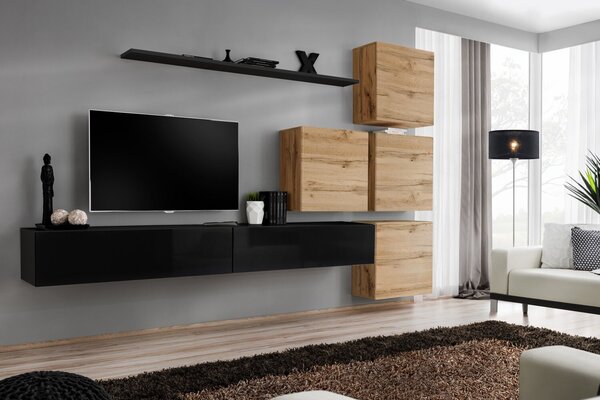 Mobile soggiorno RIONATA 9 - nero / rovere wotan