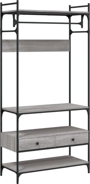 Appendiabiti con cassetti Grigio Sonoma 89x39x184,5 cm
