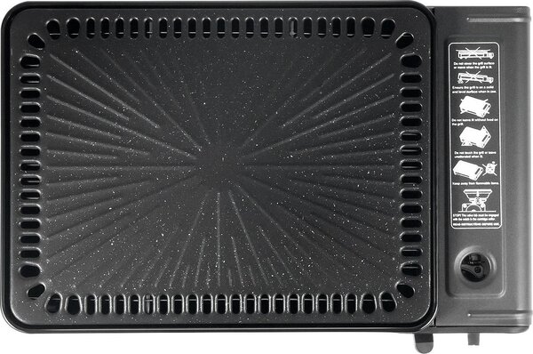 Barbecue a gas, design portatile, controllo della temperatura regolabile, nero