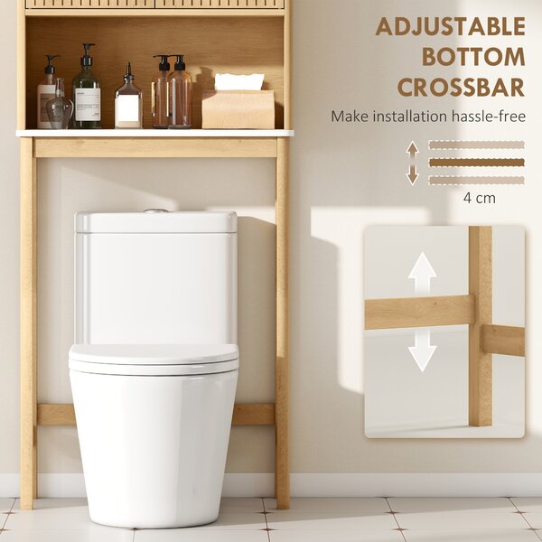HOMCOM Mobile sopra WC con doppio armadio e ripiani, 66 x 25 x 168 cm, Legno | Aosom Italy