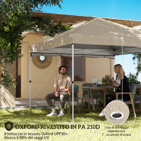 Outsunny Gazebo 3x3m, Waterproof for Garden and Outdoor Parties, Beige | Aosom Italy