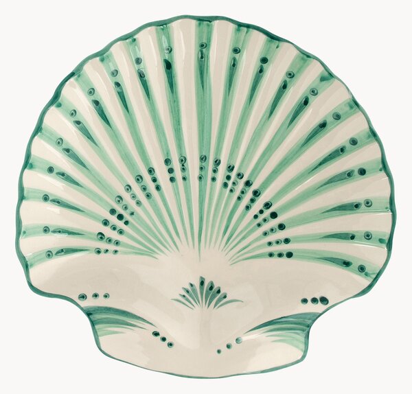 Piatto da portata dipinto a mano Shell Verde