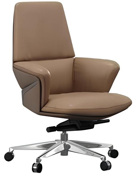 Sedia direzionale ergonomica in elegante marrone