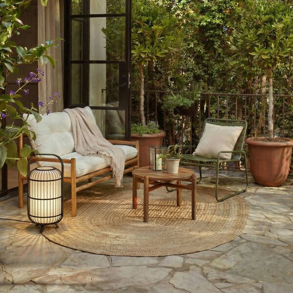 Lucande Lampada per terrazza Tayori, nera, 64 cm, IP44 Tayori, Nero, Alluminio, Design