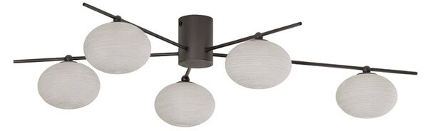 Lindby Plafoniera soffitto Valisa, dimmerabile, Nero, Soggiorno / Sala da pranzo, Vetro, Plafoniera