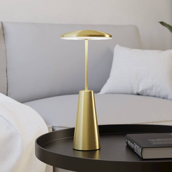 EGLO Lampada a LED ricaricabile Piccola, color ottone, altezza 28 cm, IP54 dimmerabile, Ottone / Oro, Soggiorno / Sala da pranzo, Metallo, Moderno