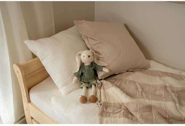 Letto da bambini di colore naturale in pino massiccio con rete inclusa 90x200 cm Roma – Adeko