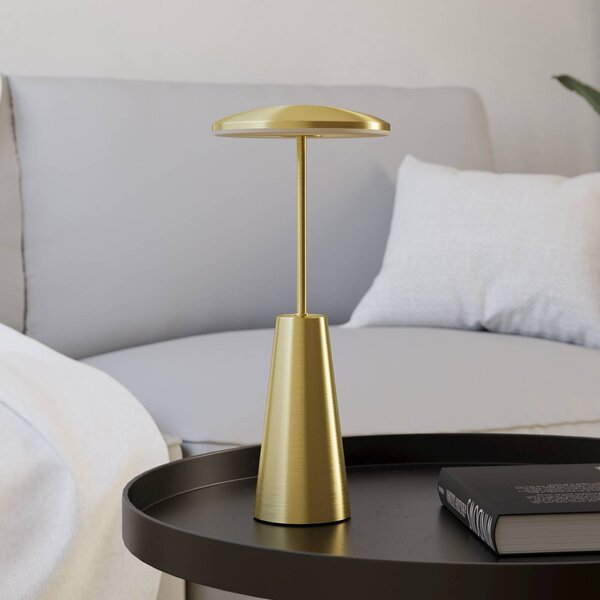 EGLO Lampada a LED ricaricabile Piccola, color ottone, altezza 28 cm, IP54 dimmerabile, Ottone / Oro, Soggiorno / Sala da pranzo, Metallo, Moderno