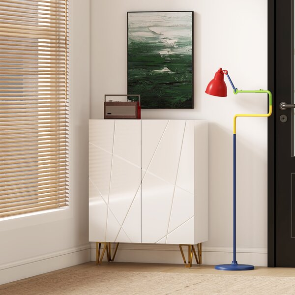 HOMCOM Scarpiera a 2 Porte, con 4 Ripiani Regolabili 72 x 31,5 x 95 cm, Bianco | Aosom Italy