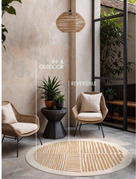 Tappeto da interno/esterno rotondo color crema/di colore naturale ø 200 cm Haringey Bounds – Ted Baker